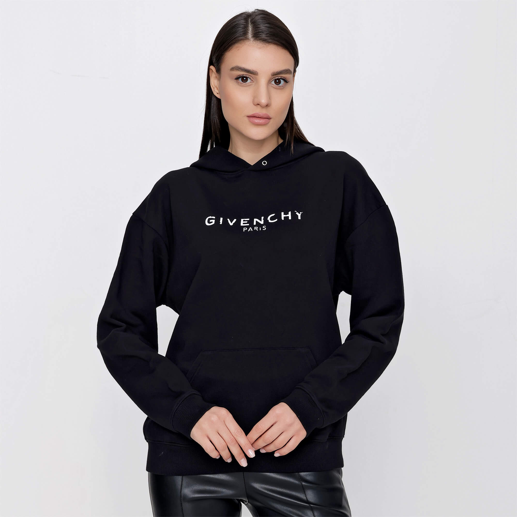 Givenchy - Black Cotton Faded Logo Print Sweatshirt